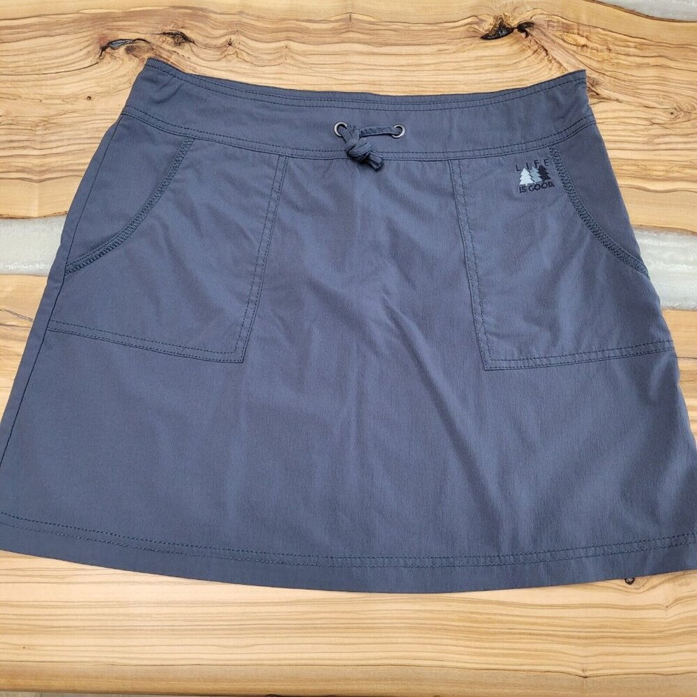 Life Is Good Skirt Outdoor Hiking Gray Size Medium Mini Side Zipper